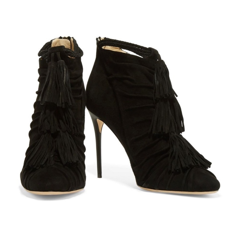 💸⬇️ Jimmy Choo black tasseled ankle booties - Picture 2 of 6